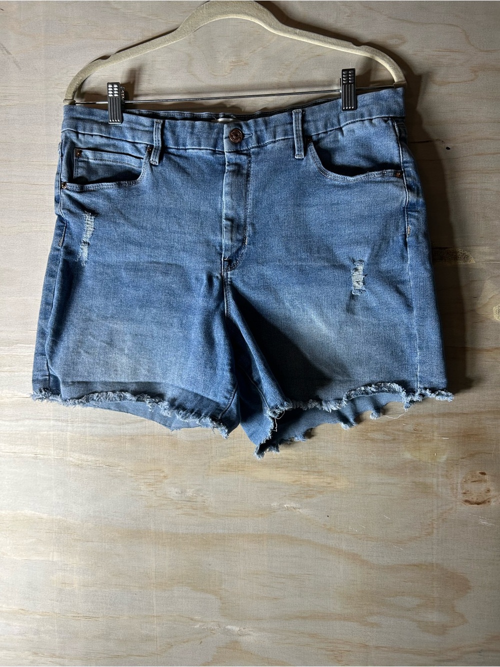 Nicole Miller Light Blue High-Rise Denim Shorts